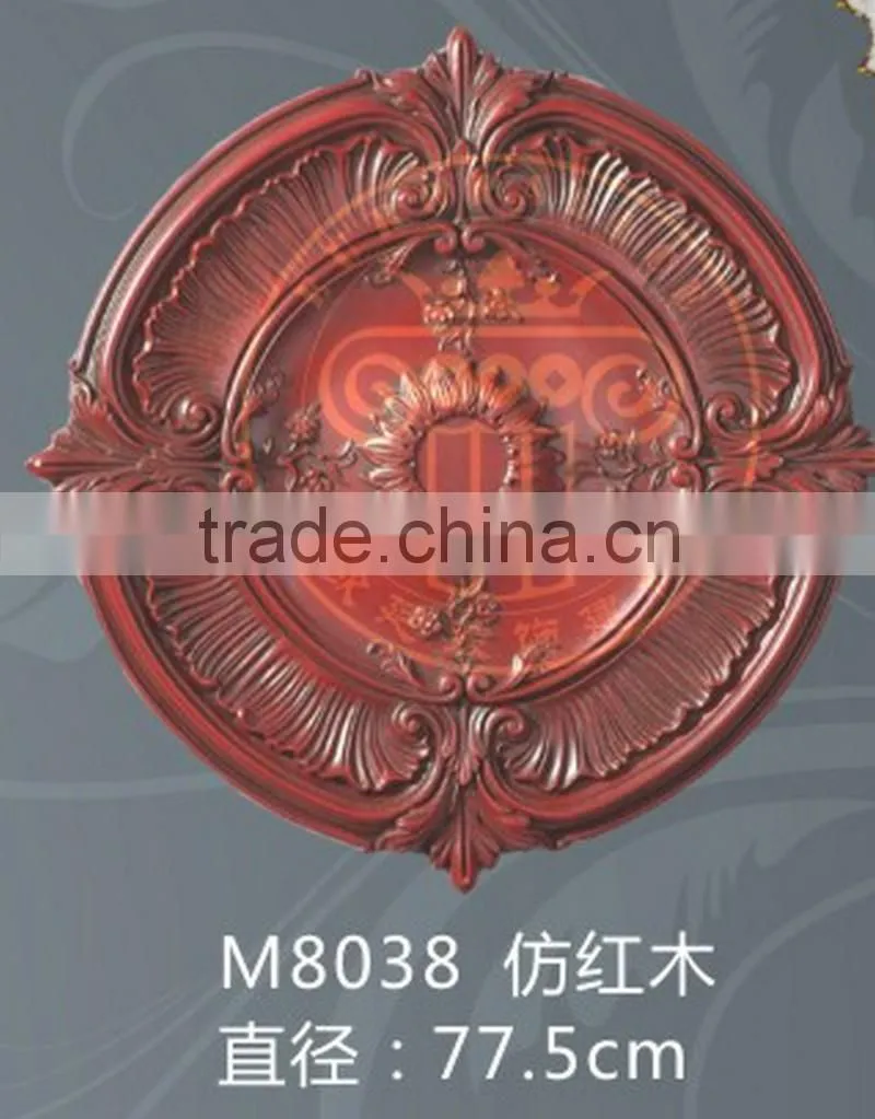PU lamp panel European chandeliers carved flat bottom disc TV backdrop mural brick carvings Wholesale decorative plates