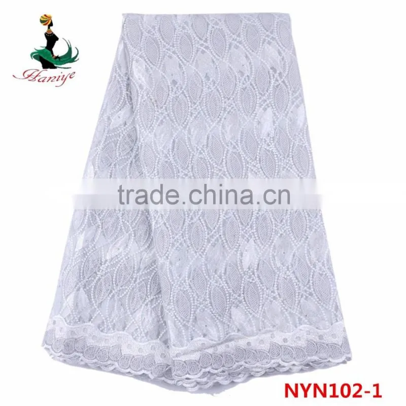2016 Haniye wholesale French net lace fabric/Nigeria lace fabric for lady garment/NYN102