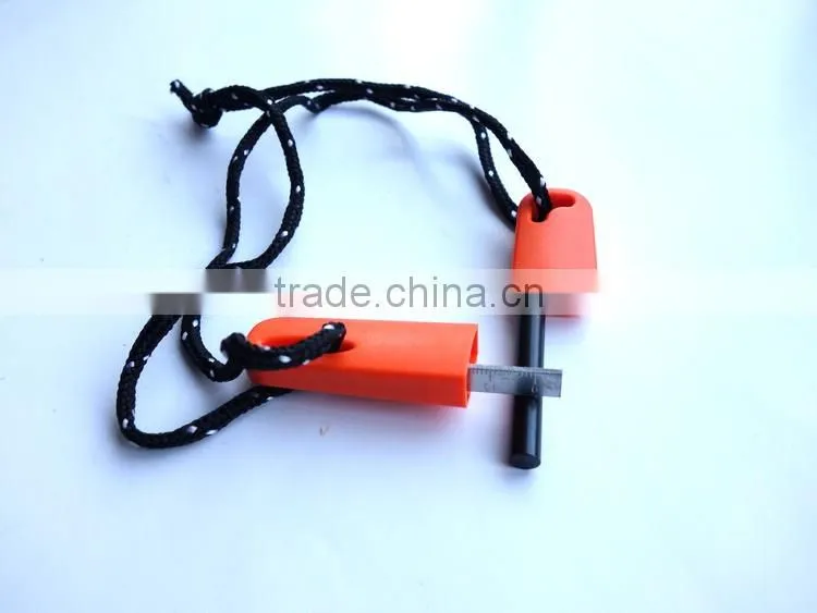 Survival Magnesium Flint Stone Fire Starter Lighter With Whistle Camping Hiking Outdoor Tools