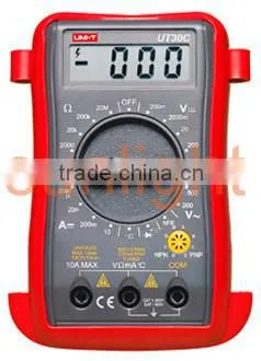 Palm Size Digital Multimeter, AC/DC/Resistance/Temperature UT30C