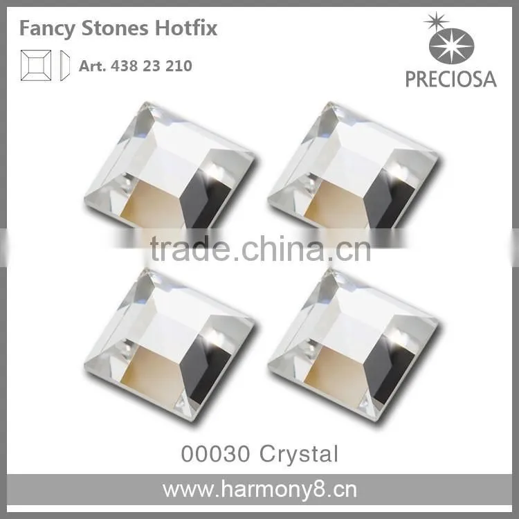 Original PRECIOSA Flat Back Glass Stone,MC Square FB, ART.438 23 210