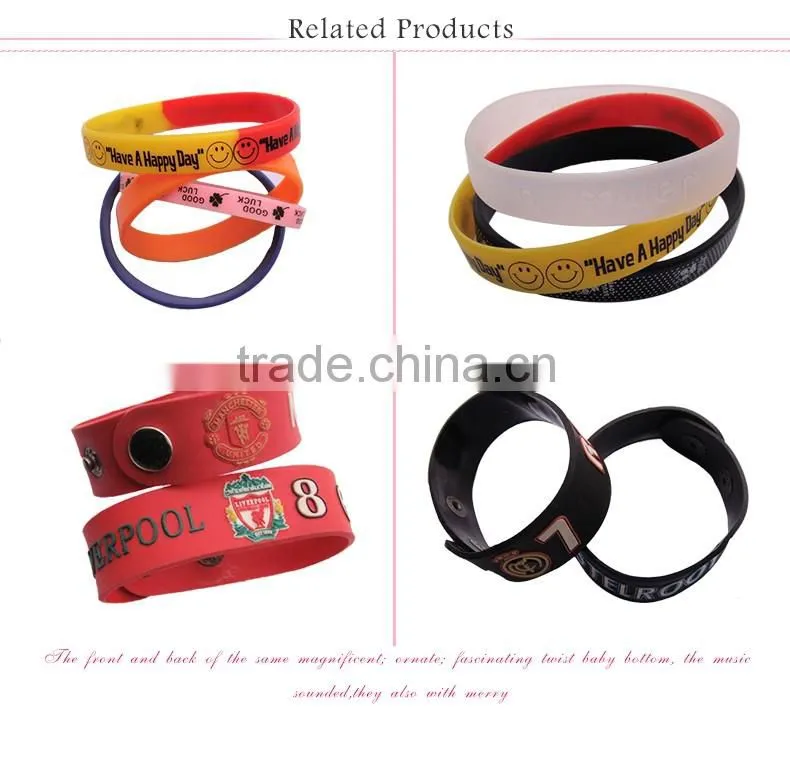 Latest new model short time delivery recycled one inch silicone bracelet/wristband