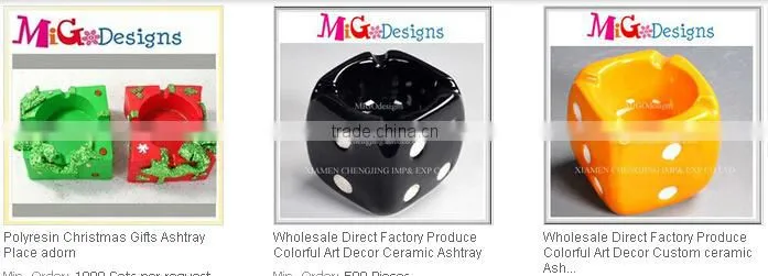 Orange Skull Ceramic Ashtray Cool Fashion Home Ornament