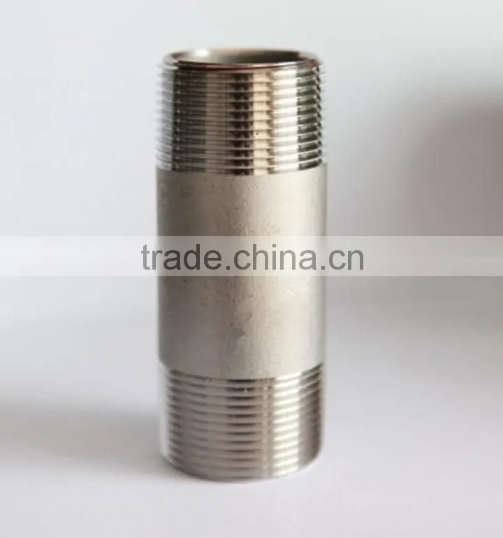 Jetsun high tensile strength fast delivery carbon black steel double thread pipe nipple&fittings