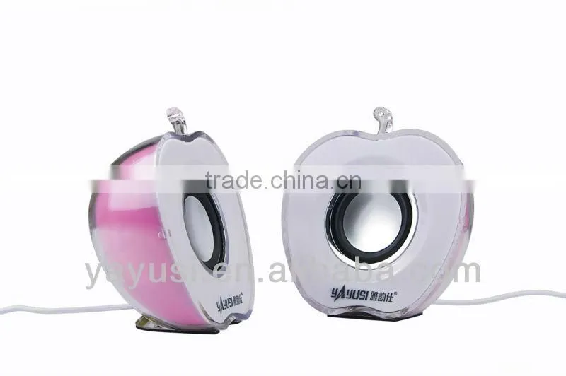 A.PPLE shape USB2.0 Factory mini speaker with light