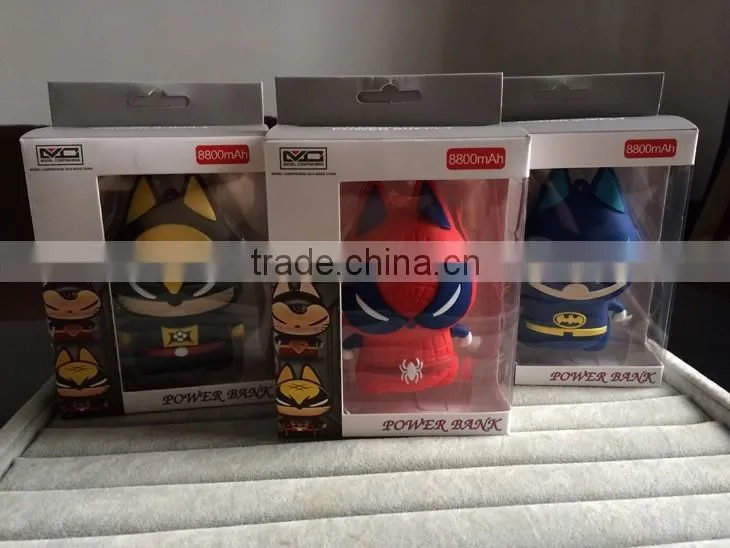 Cartoon 8800mah Power Bank Battery Pack Batman Darth Vader Spider Man Marvel's The Avengers Portable Battery Charge