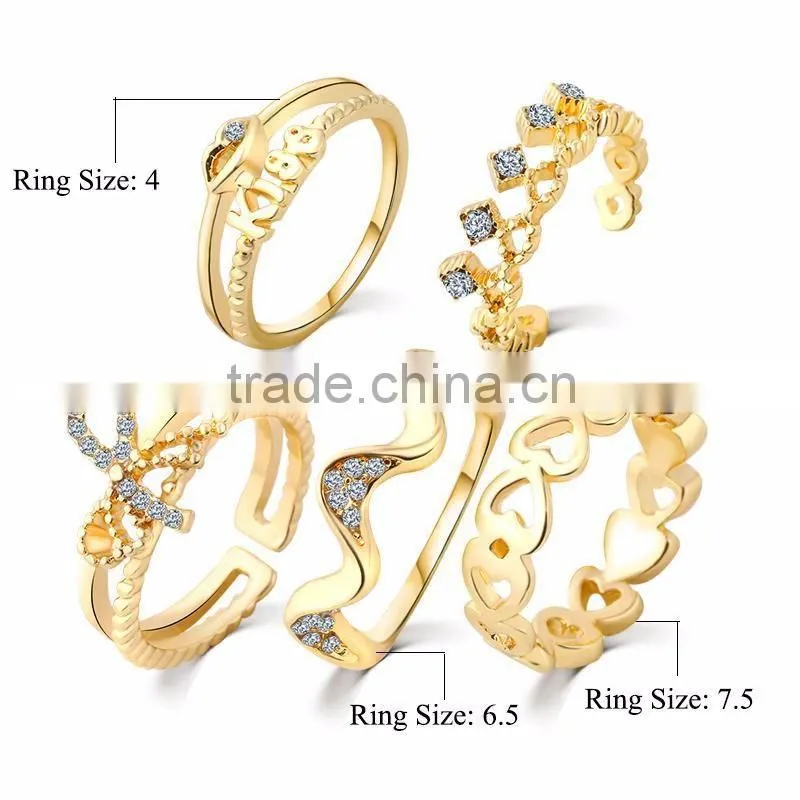 New design gold finger ring with diamond Promotional Shinny silver rings knuckles