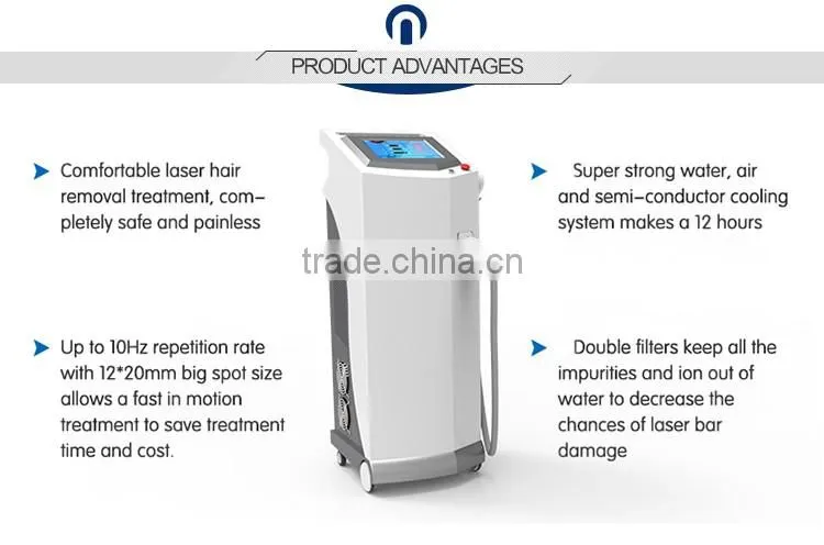 2016 Best Seller Painless and Permanent Depilator Semiconductor laser 808nm 808nm diode laser hair removal for all skin type