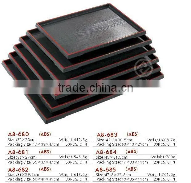 Japanese Style Plastic rectangular Anti-slip Tray