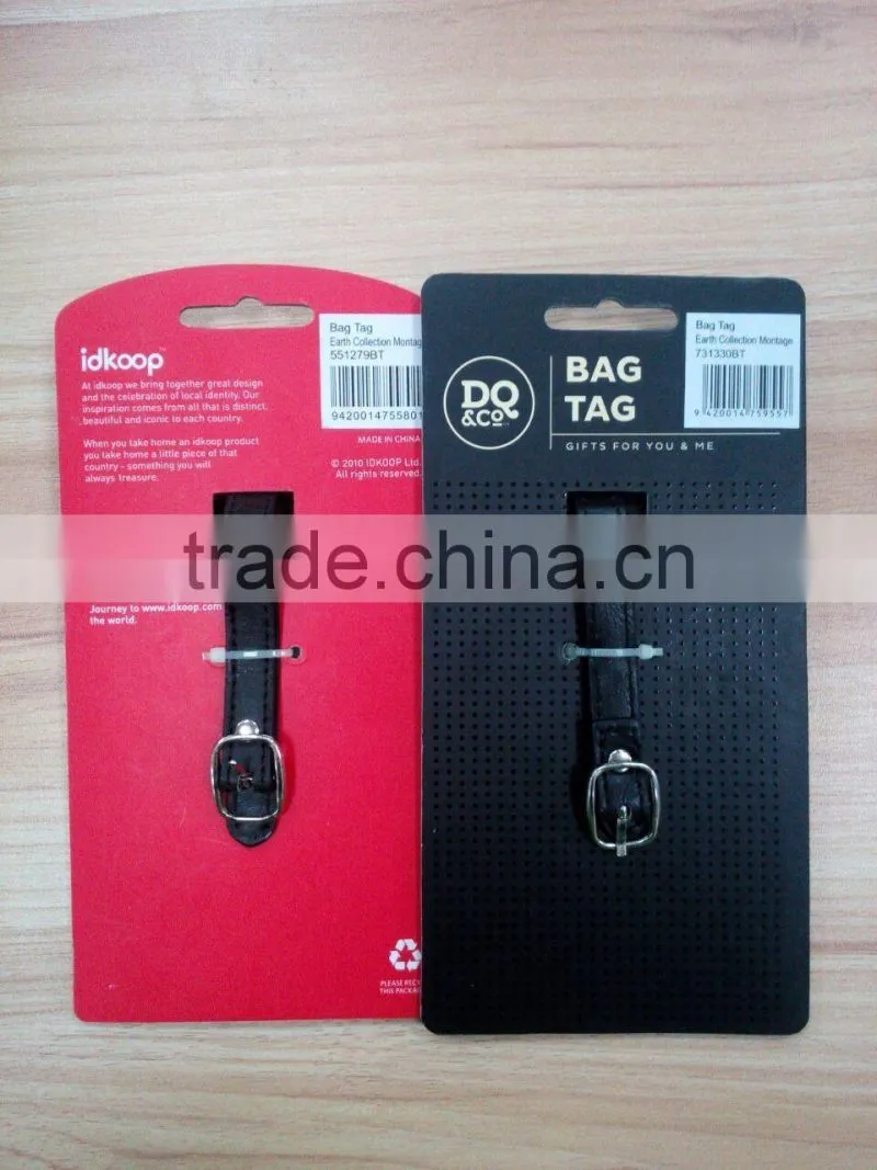 Alibaba China factory custom made leather luggage tag