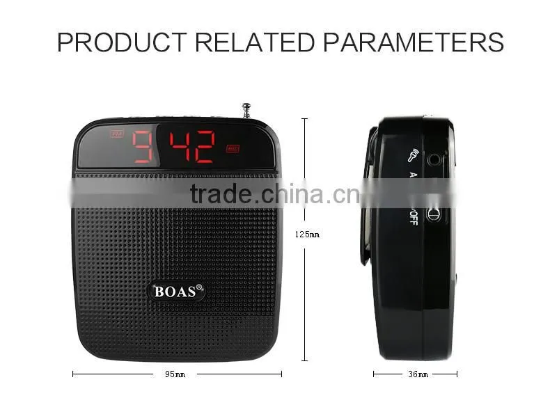 2015 New Arrive High Power Teaching Speaker Voice Amplifier Loudspeaker With FM MP3 Player Wonderful Tool For Tour Guide Sales