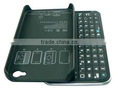 Universal Ultra-thin Slide-out Mini Bluetooth Wireless Keyboard for iPhone 4/4s with Hard Shell Case