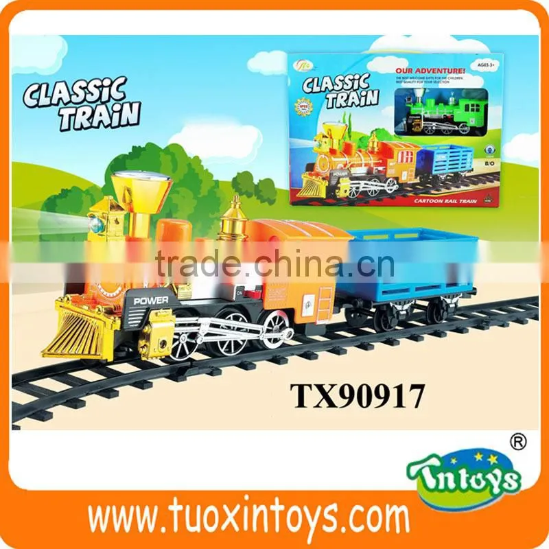 cartoon train, battery-operated toy, scrap train rail