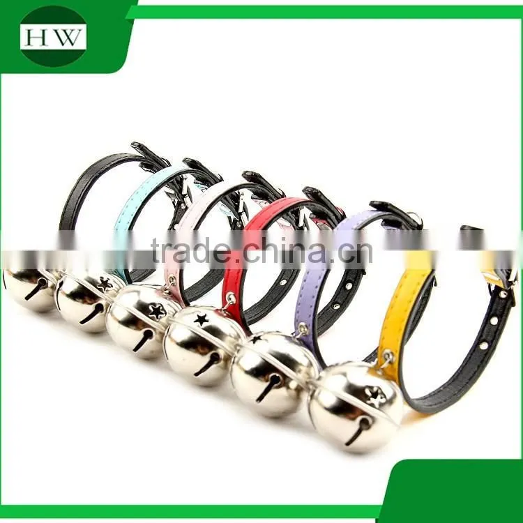 Wholesale free sample leather dog collar bulk with bell with low MOQ Promotionla Gifts