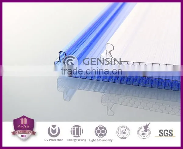 Sample available easy installed U-lock 4-wal honeycomb PC hollow panel