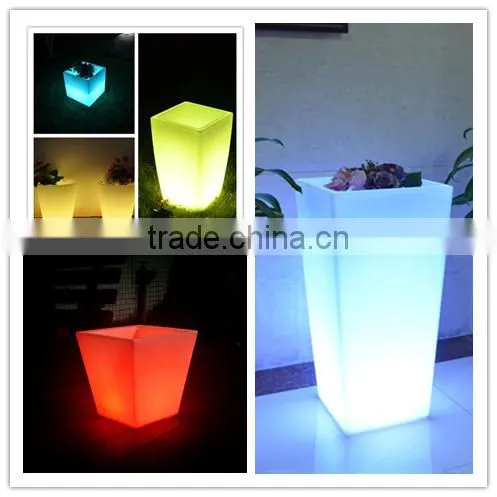 LED cylindrical decoration vase/outdoor decorative planter/ muti-color changing led flower vase