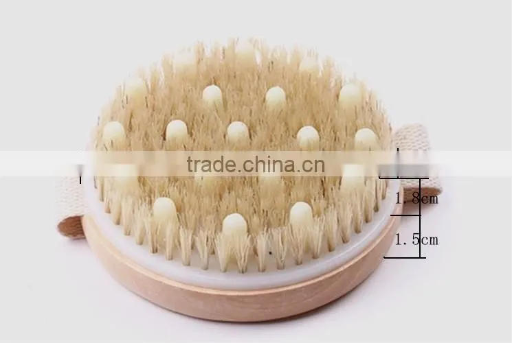 C301-1 Natual boar bristle Bath Massage Brush Shower Rubber Massage Brush