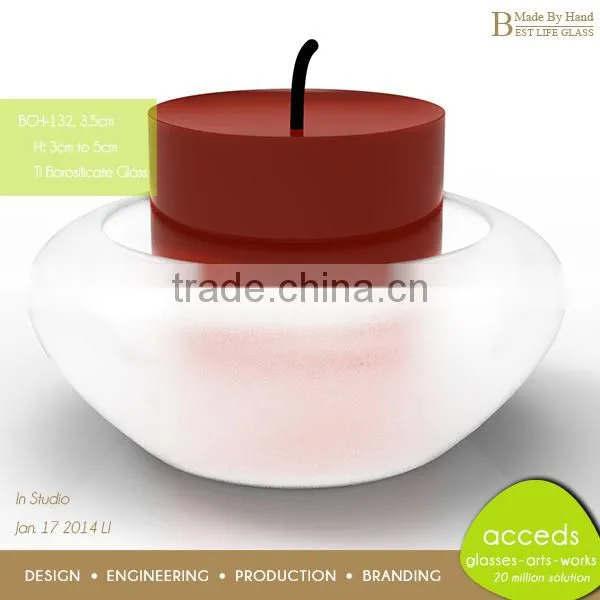 Handmade Heat Resistant Candle Holder Glass
