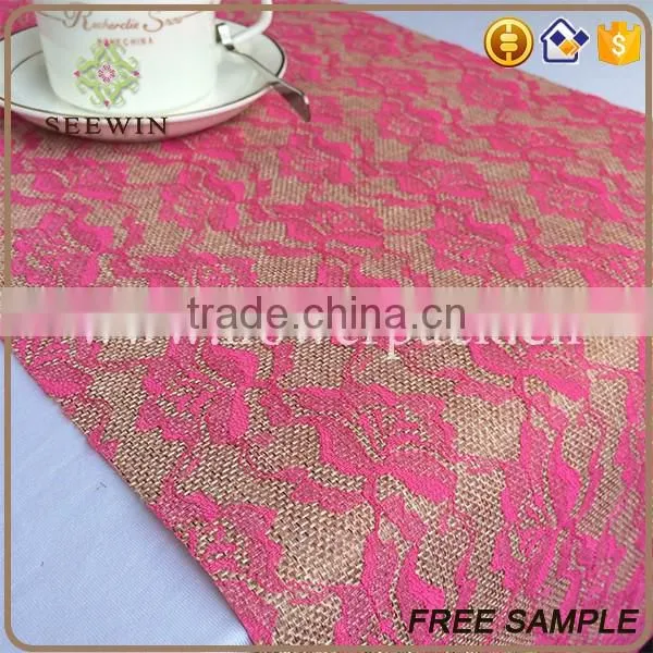 Awards Banquet table runner polyester jute fabric
