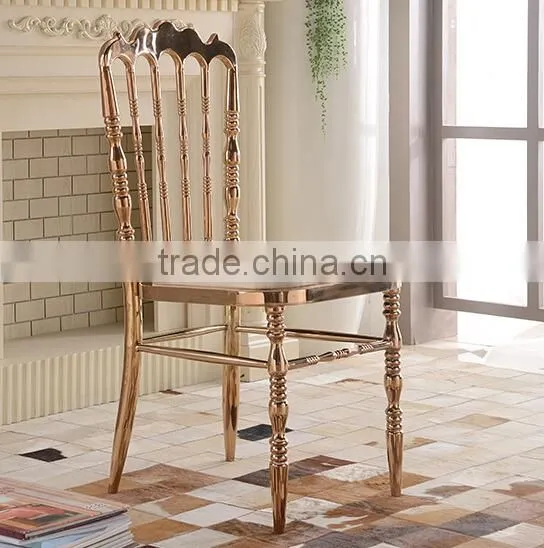 quality polished rose golden stainless steel luxury modern chiavari tiffany chair LQ-SSC001R