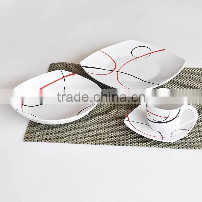 18pcs porcelain dinner set with decal,set of 18pcs porcelain dinnerware set,3pcs porcelain dinnerware set