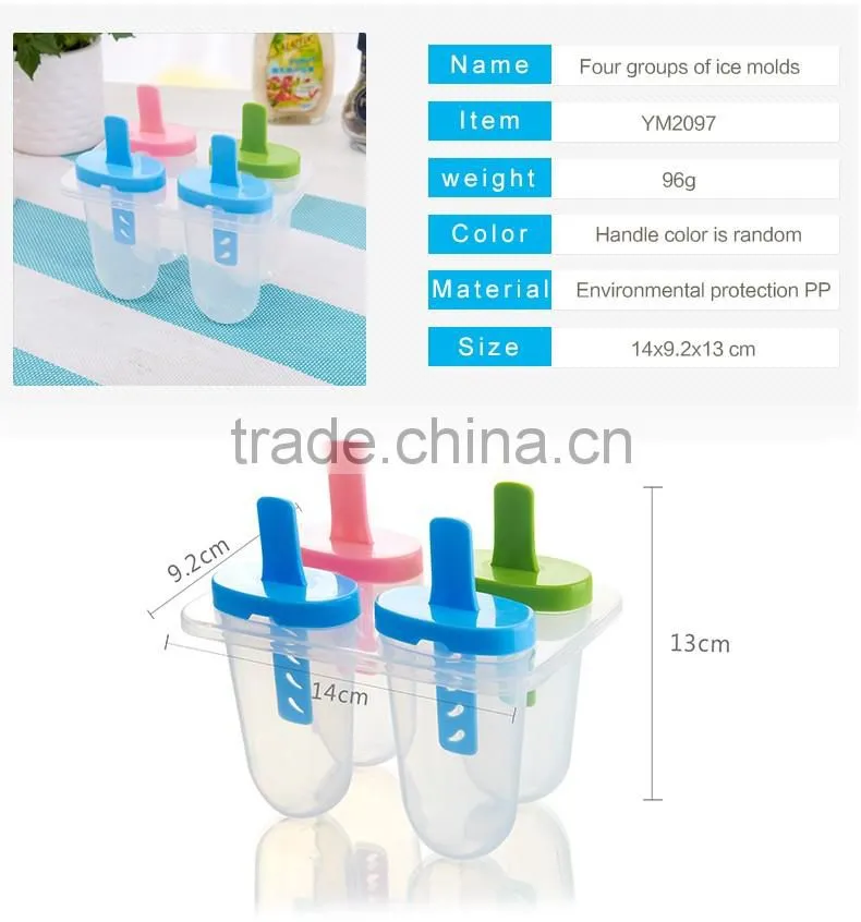 Wholesale Creative Homemade Custom Food Grade Plastic Ice Popsicle Mold, plastic ice cream molds
