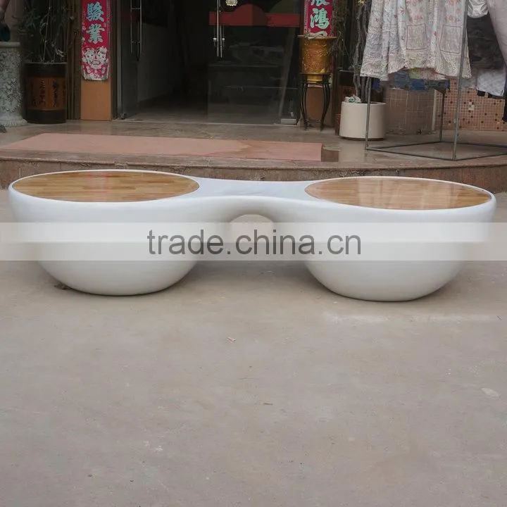 Large fiberglass round mall chair