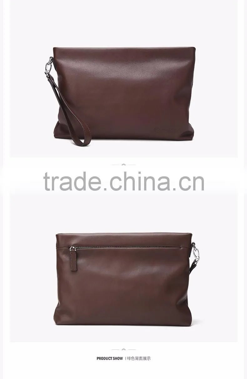 Hot Sell Designer Design Fashion Vintage Cowhide Leather Functional Wristlet Cell phone Wallet Clutch Bag