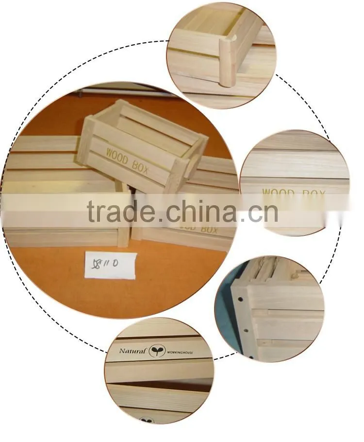 Handicraft wooden storage basket with lid