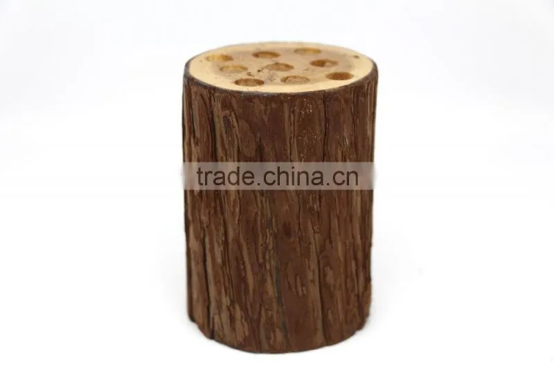 Wood Stump Pen Holder , Nature Wooden Pencil Holder , Eco-Friendly Pen Holder