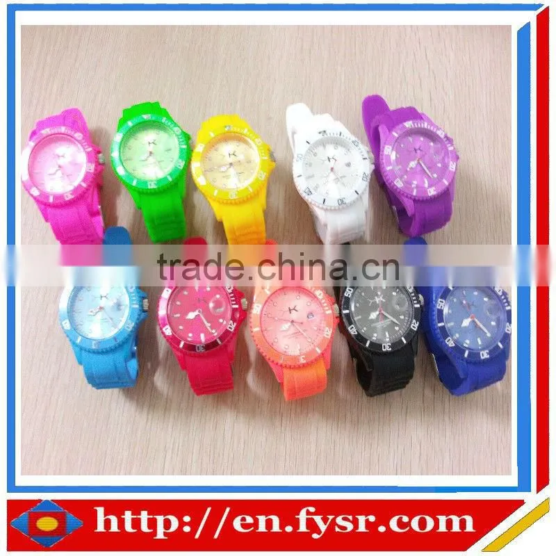 2013 new hot sales ladies silicon watch with date, colorful fashion silicone watch