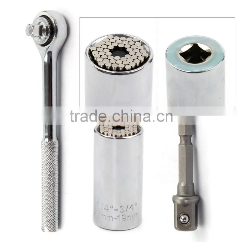 Genuine Universal Socket Ratchet Wrench Power Drill Adapter Set Tool