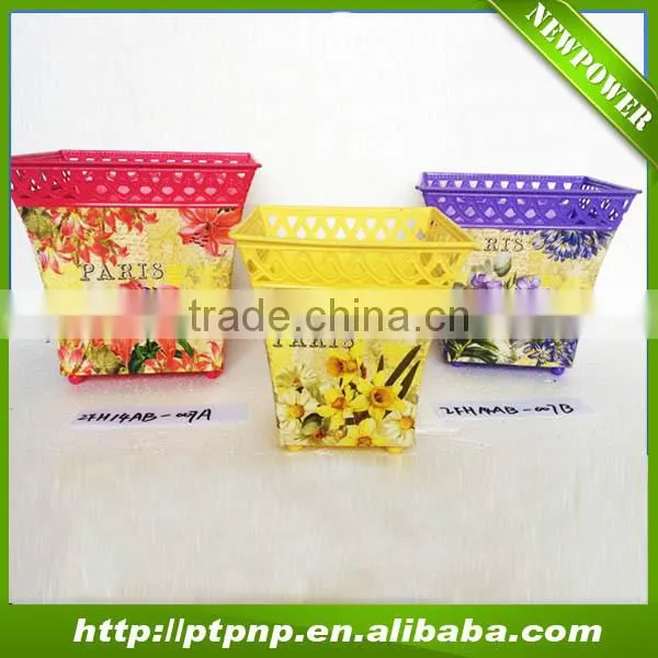 Home and garden decor metal square flower pot