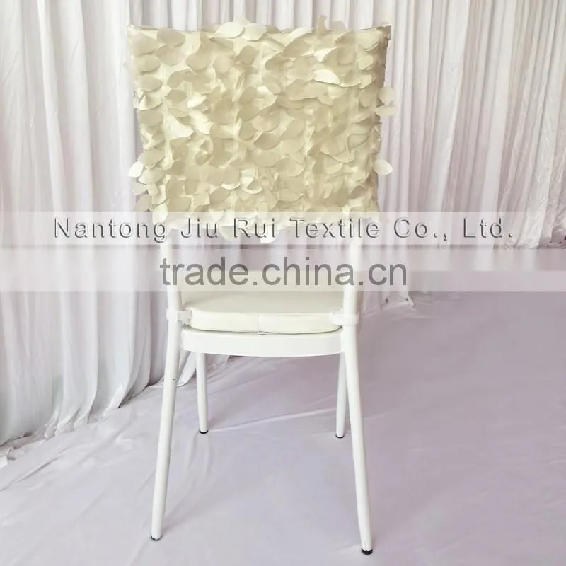 Fancy Chiavari 3D Taffeta Chair Cap/Chair Hood Purple Wafer & Cream Leaf 2 Color For Customs Choice