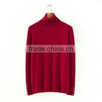 woolen sweater designs for ladies,choker high collar sweater or women with cotton , colorful knitted sweater