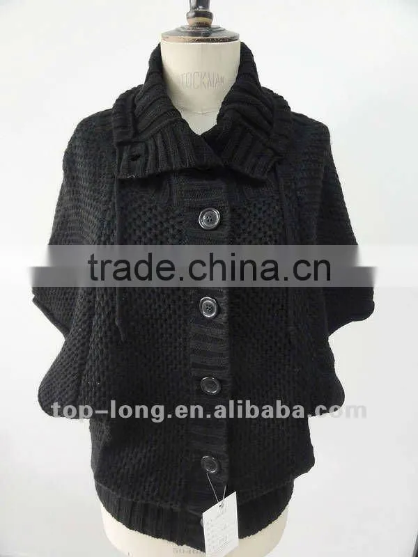 Dolman sleeve Ladies cardigan sweater knitwear