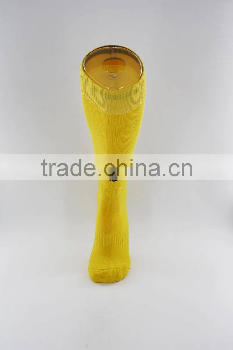 Yellow knee high nylon football socks men