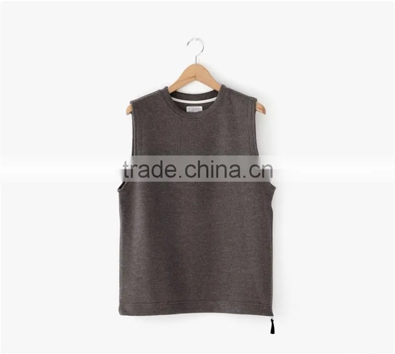 2016 men's french terry vest autumn winter tank top for gentlemen thick vest for wiinter