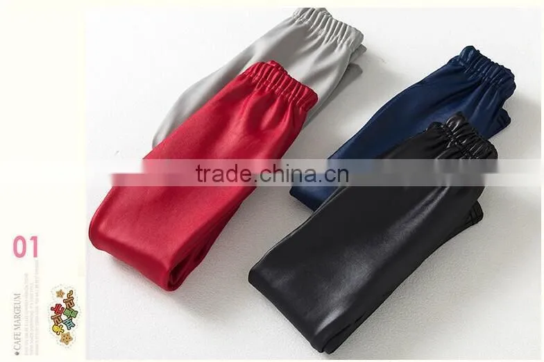 Wholesale Cheap Plain Mix Color Girls Winter Faux Leather Leggings