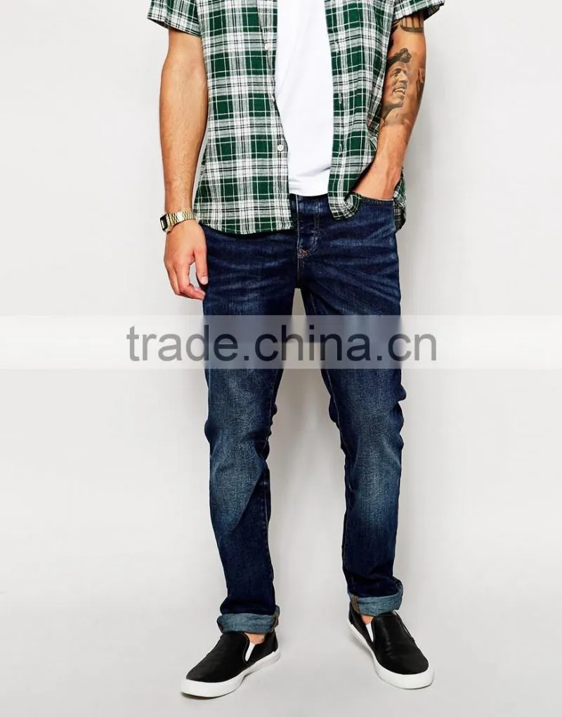Custom 98%cotton 2%spandex men denim jeans