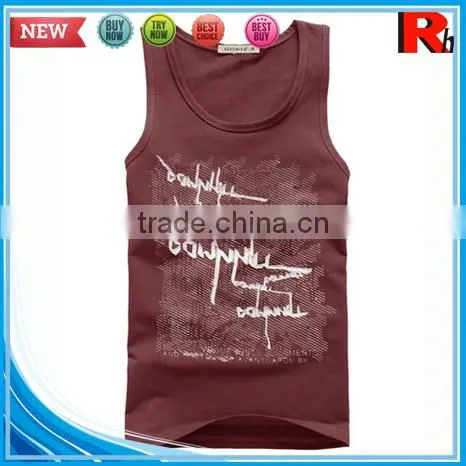 Alibaba china custom wholesale men polyester screen printed loose fit sports tank tops