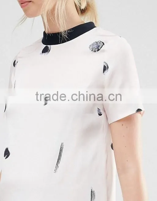 New design new printing cotton fabric short sleeve maternity wear