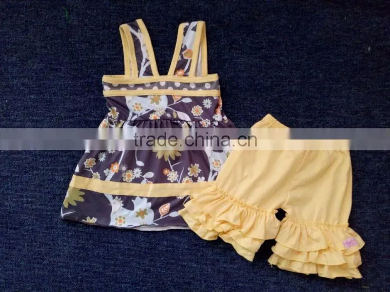 New Fashion Little Baby Cotton Outfit Western Girls Summer Clothing Set Tunic Toddler Girls Clothing Outfits
