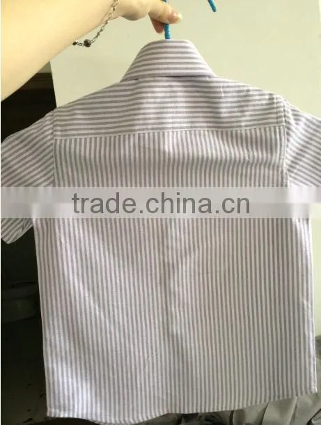 Latest design custom Boys purple white stripes oxford dress shirt