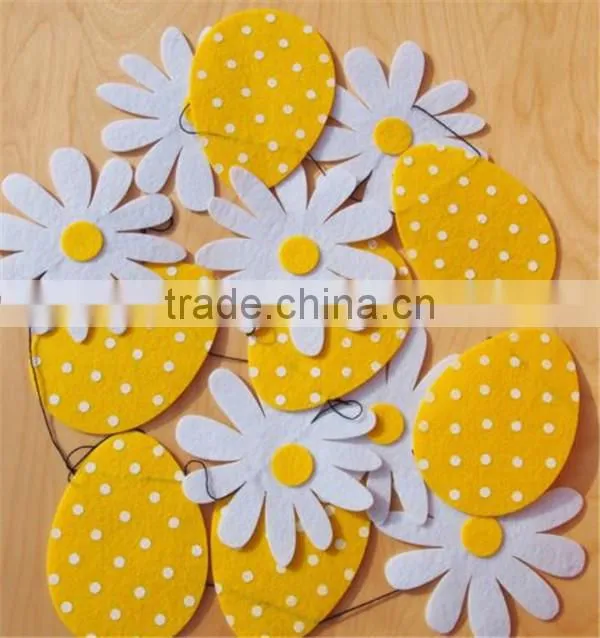 Happy Easterdecoration Felt Bunting Garland Banner Eggs handmade felt ornaments