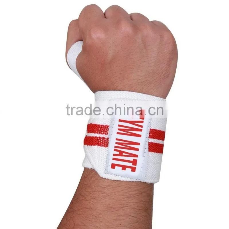 18" Heavy Duty Wrist Wrap (WHITE) by GYM MATE