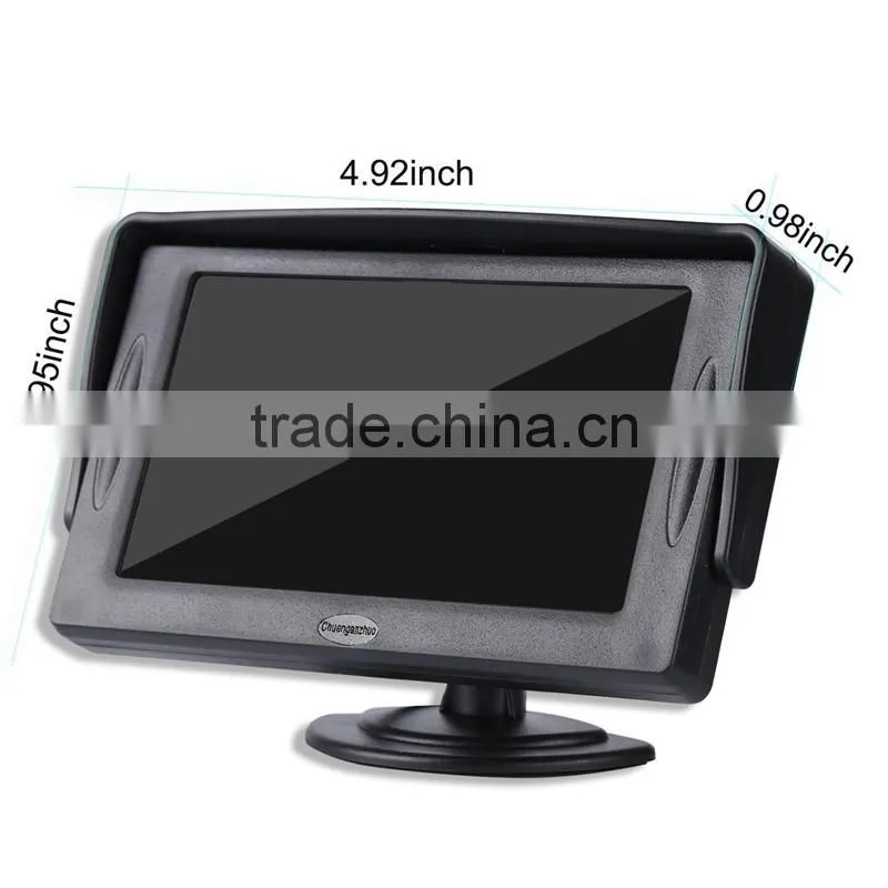 4.3 LCD Rear View Monitor License Plate Car Rear Backup Camera and Monitor Kit For Car,Universal Waterproof Rear-view