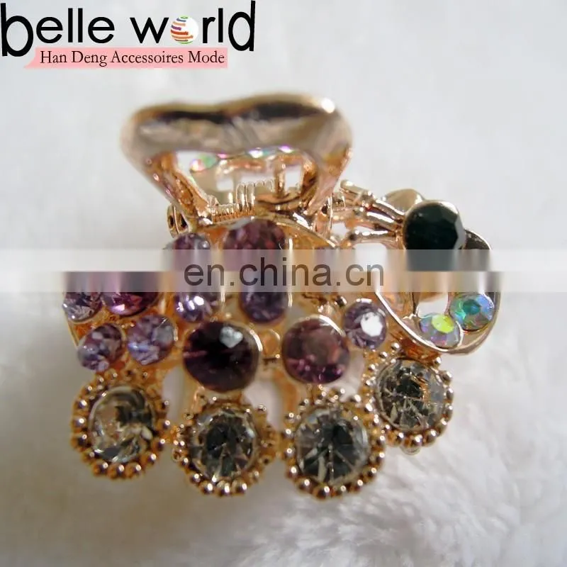 Elegant Peafowl Rhinestone Mini Wedding Hair Claw Clips