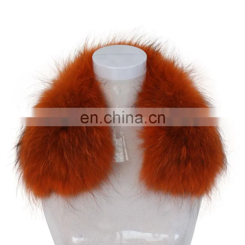 Dyed Large Genuine Raccoon Fur Collar Trim for Coat