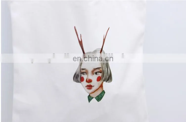 Wholesale UK Women Popular White Black Canvas Tote Bag
